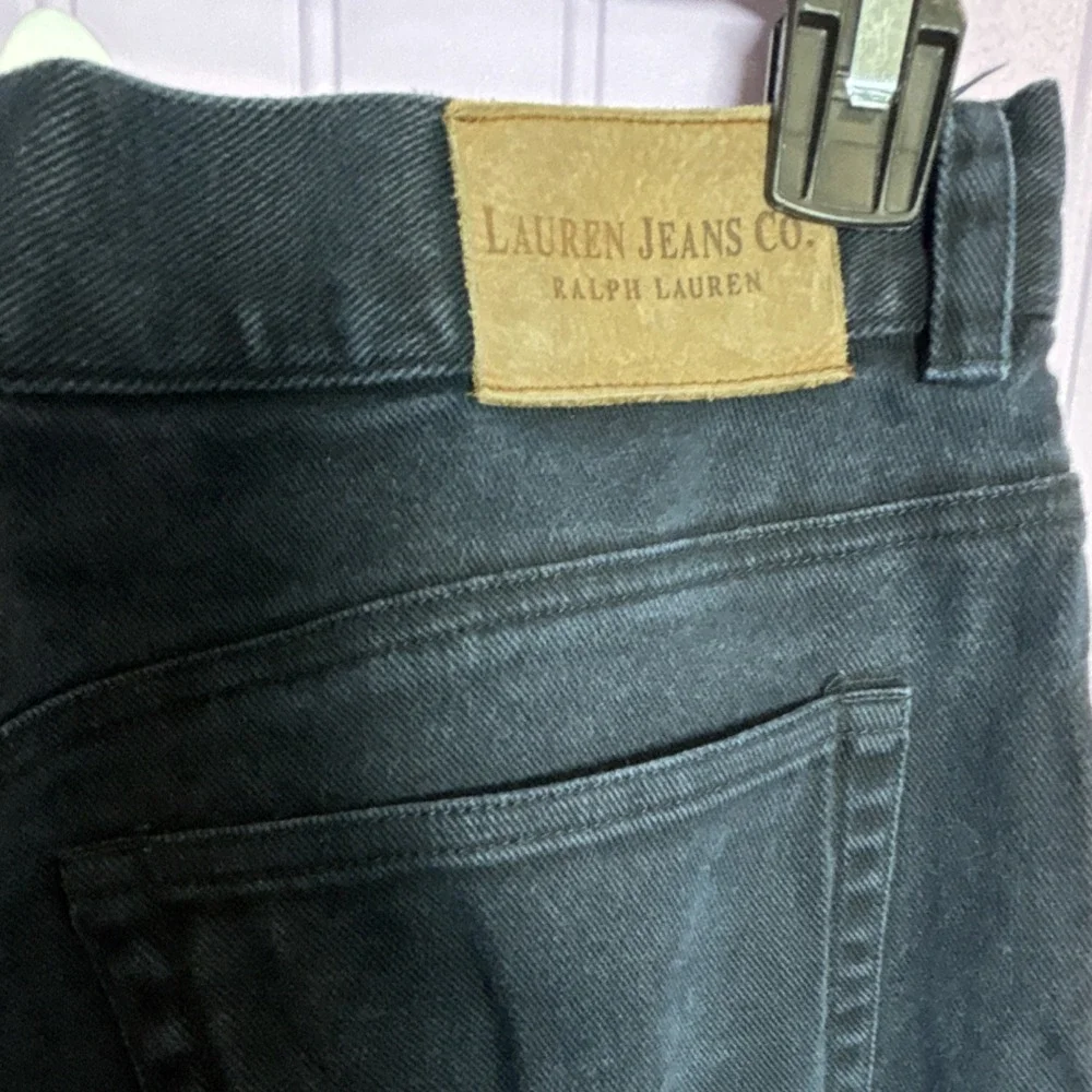 Lauren Jeans Co. Ralph Lauren Black Denim Jeans Cotton Lycra Zip Button 5-Pocket - Picture 4 of 5